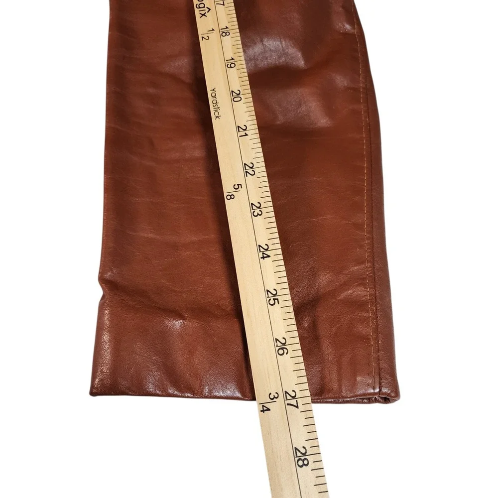 Vintage Genuine Leather Blazer Jacket Men's 42 Brown Faux Fur Lined Made in USA‎